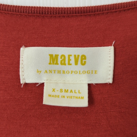 Maeve by Anthropologie Nora Textured Sleeveless Faux Wrap A-line Dress Rust XS - Picture 5 of 15